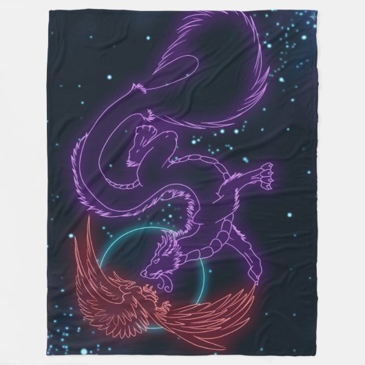Dragon Phoenix Fleece Blanket (Voorkant)