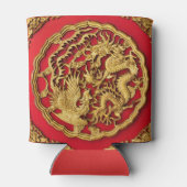 Dragon Phoenix rood goud Chinese bruiloft gunst Blikjeskoeler (Achterkant)