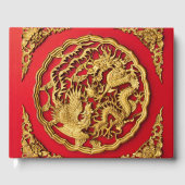 Dragon Phoenix rood goud Chinese bruiloft gunst Gastenboek (Voorkant)