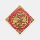 Dragon Phoenix rood goud Chinese bruiloft Servet (Hoek)