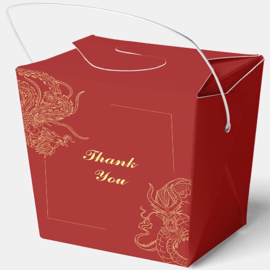 Dragon Phoenix Traditionele Rode Chinese bruiloft Bedankdoosjes (Achterkant)