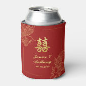 Dragon Phoenix Traditionele Rode Chinese bruiloft Blikjeskoeler (Blikje Voorkant)