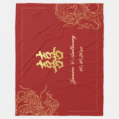 Dragon Phoenix Traditionele Rode Chinese bruiloft Fleece Deken (Voorkant)