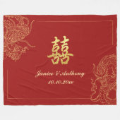 Dragon Phoenix Traditionele Rode Chinese bruiloft Fleece Deken (Voorkant (Horizontaal))