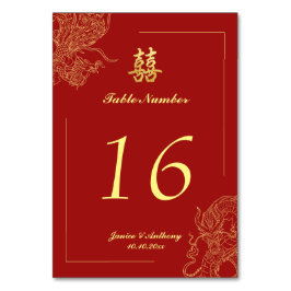 Dragon Phoenix Traditionele Rode Chinese bruiloft Kaart