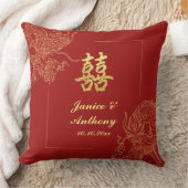 Dragon Phoenix Traditionele Rode Chinese bruiloft Kussen (Deken)