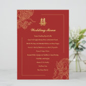 Dragon Phoenix Traditionele Rode Chinese bruiloft Menu (Staand voorkant)