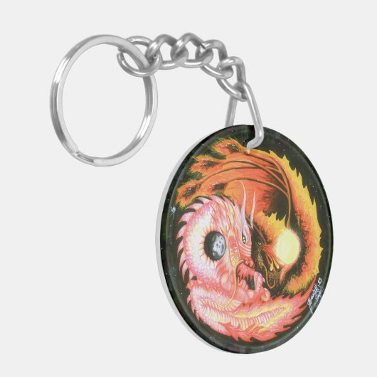 Dragon Phoenix Yin-Yang Sleutelhanger (Voorkant Links)