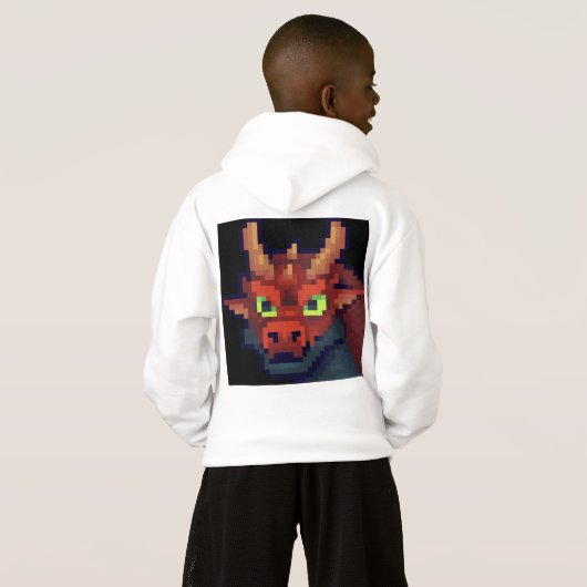 Dragon pixel art hoodie (Achterkant volledig)