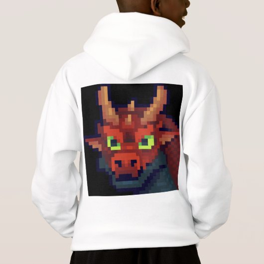 Dragon pixel art hoodie (Achterkant)
