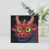 Dragon pixel art kaart (Staand voorkant)