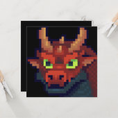 Dragon pixel art kaart (Voorkant / Achterkant in situ)