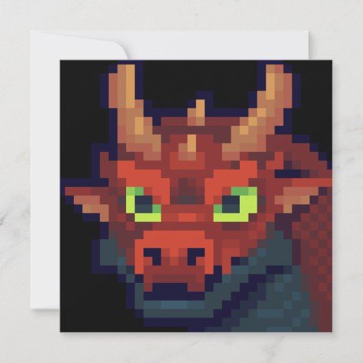 Dragon pixel art kaart (Voorkant)