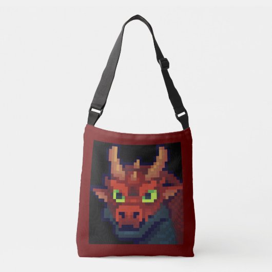 Dragon pixelart, Pixel Art  Crossbody Tas (Voorkant)
