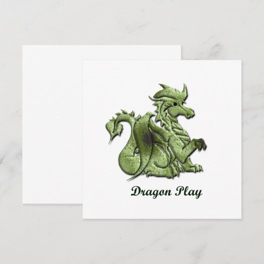 Dragon Play Invitation Kaart (Voorkant / Achterkant)