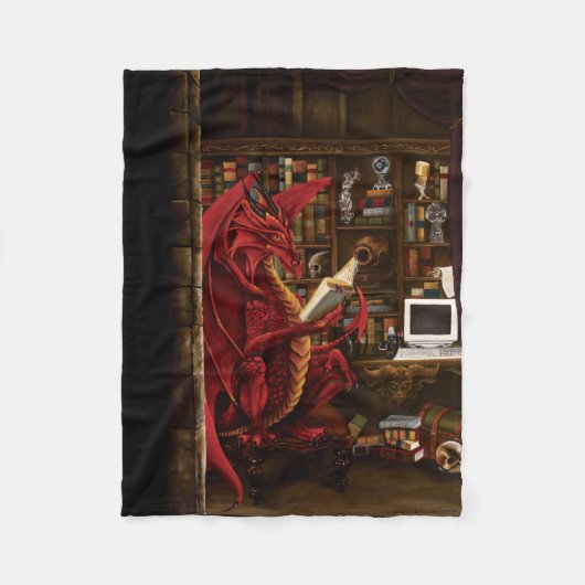 Dragon Podcast Library Fleece Deken (Voorkant)