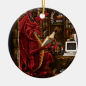 Dragon Podcast Library Keramisch Ornament (Voorkant)