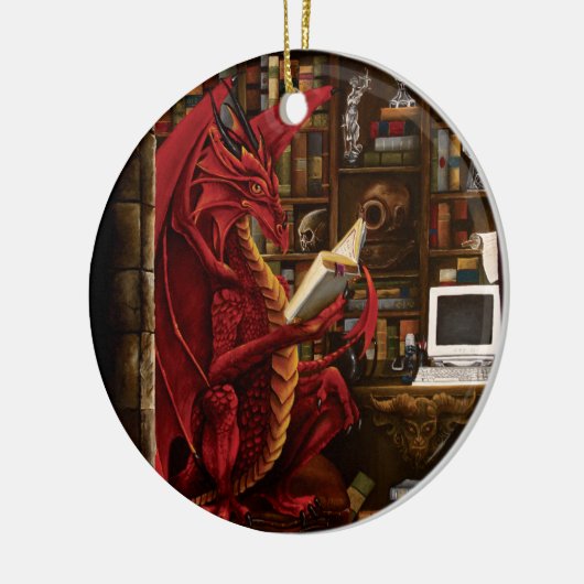 Dragon Podcast Library Keramisch Ornament (Links)