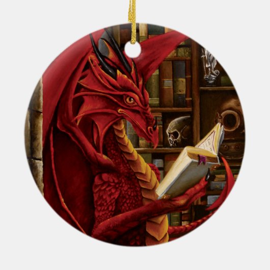 Dragon Podcast Library Keramisch Ornament (Achterkant)