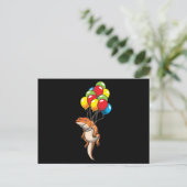 Dragon Pogona met ballon Briefkaart (Staand voorkant)
