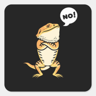 Dragon Pogona reptielhagedis Vierkante Sticker