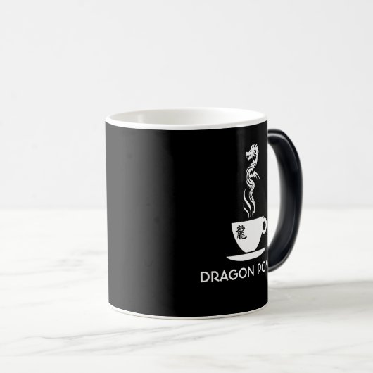 Dragon power aanpasbaar grappig zwart magische mok (Voorkant rechts)