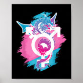 Dragon Pride GenderFluid LGBT en Transpride Poster (Voorkant)