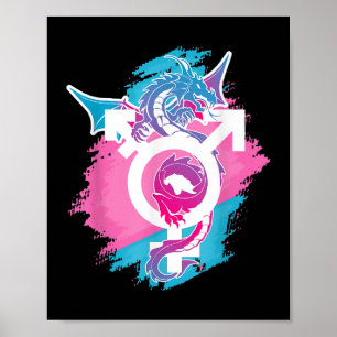 Dragon Pride GenderFluid LGBT en Transpride Poster