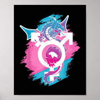 Dragon Pride GenderFluid LGBT en Transpride Poster