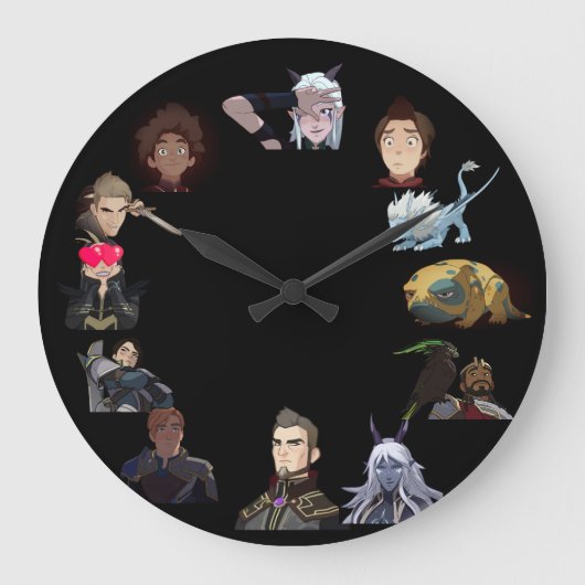 Dragon Prince Character Wall Clock Grote Klok (Voorkant)