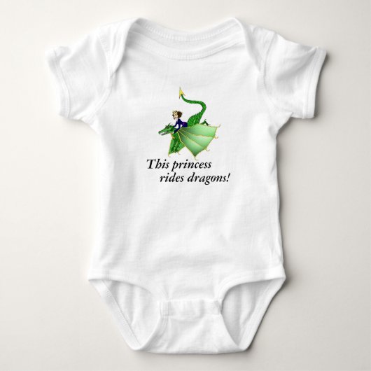 Dragon Princess Shirt, met woorden Romper (Voorkant)