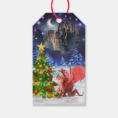 Dragon Pulling op kerstboom Cadeaulabel (Voorkant)