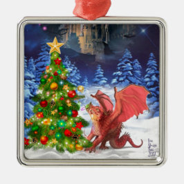 Dragon Pulling op kerstboom Metalen Ornament