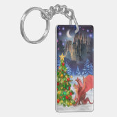 Dragon Pulling op kerstboom Sleutelhanger (Voorkant Links)