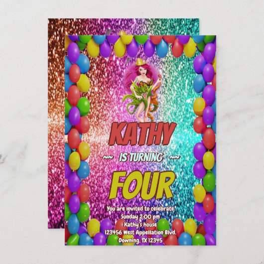 Dragon Queen Fantasy Midlevel Royal Magic Verjaard Kaart (Voorkant / Achterkant)