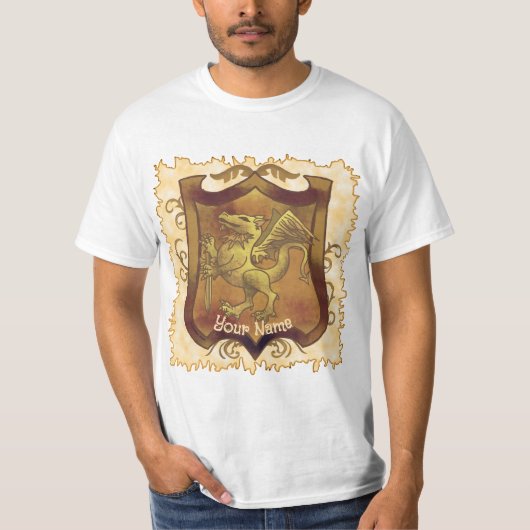Dragon Quest Schild achternaam T-shirt (Voorkant)