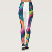 Dragon Rainbow Kleurrijke gepersonaliseerde patroo Leggings (Achterkant)
