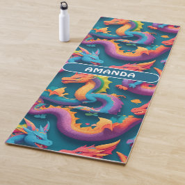 Dragon Rainbow Kleurrijke gepersonaliseerde patroo Yogamat