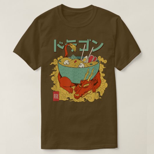 Dragon Ramen Anime Noodles Kawaii Japan S T-shirt (Design voorkant)