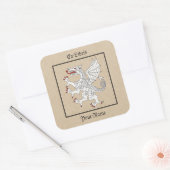 Dragon Rampant Argent Bookplaat Vierkante Sticker (Envelop)
