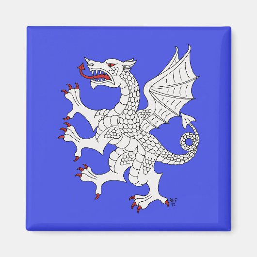 Dragon Rampant Argent Magneet (Voorkant)