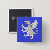 Dragon Rampant Argent Vierkante Button 5,1 Cm (Voorkant /achterkant)