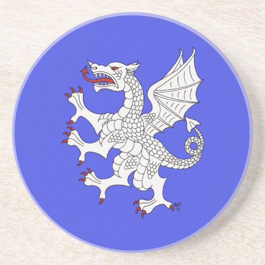 Dragon Rampant Argent Zandsteen Onderzetter (Voorkant)