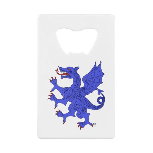 Dragon Rampant Azure Creditkaart Flessenopener (Voorkant)