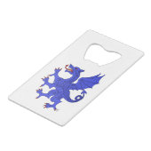 Dragon Rampant Azure Creditkaart Flessenopener (Achterkant Gekanteld)