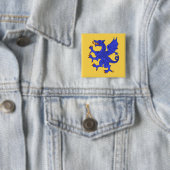 Dragon Rampant Azure Vierkante Button 5,1 Cm (In situ)