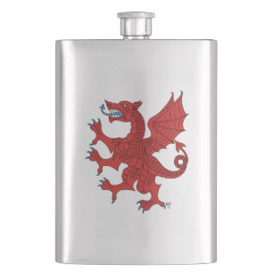 Dragon Rampant Gules Flacon