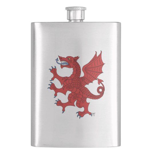 Dragon Rampant Gules Flacon (Voorkant)