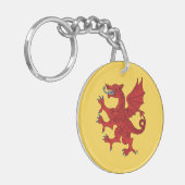 Dragon Rampant Gules Sleutelhanger (Voorkant Links)
