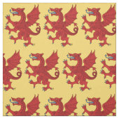 Dragon Rampant Gules Stof (Swatch)